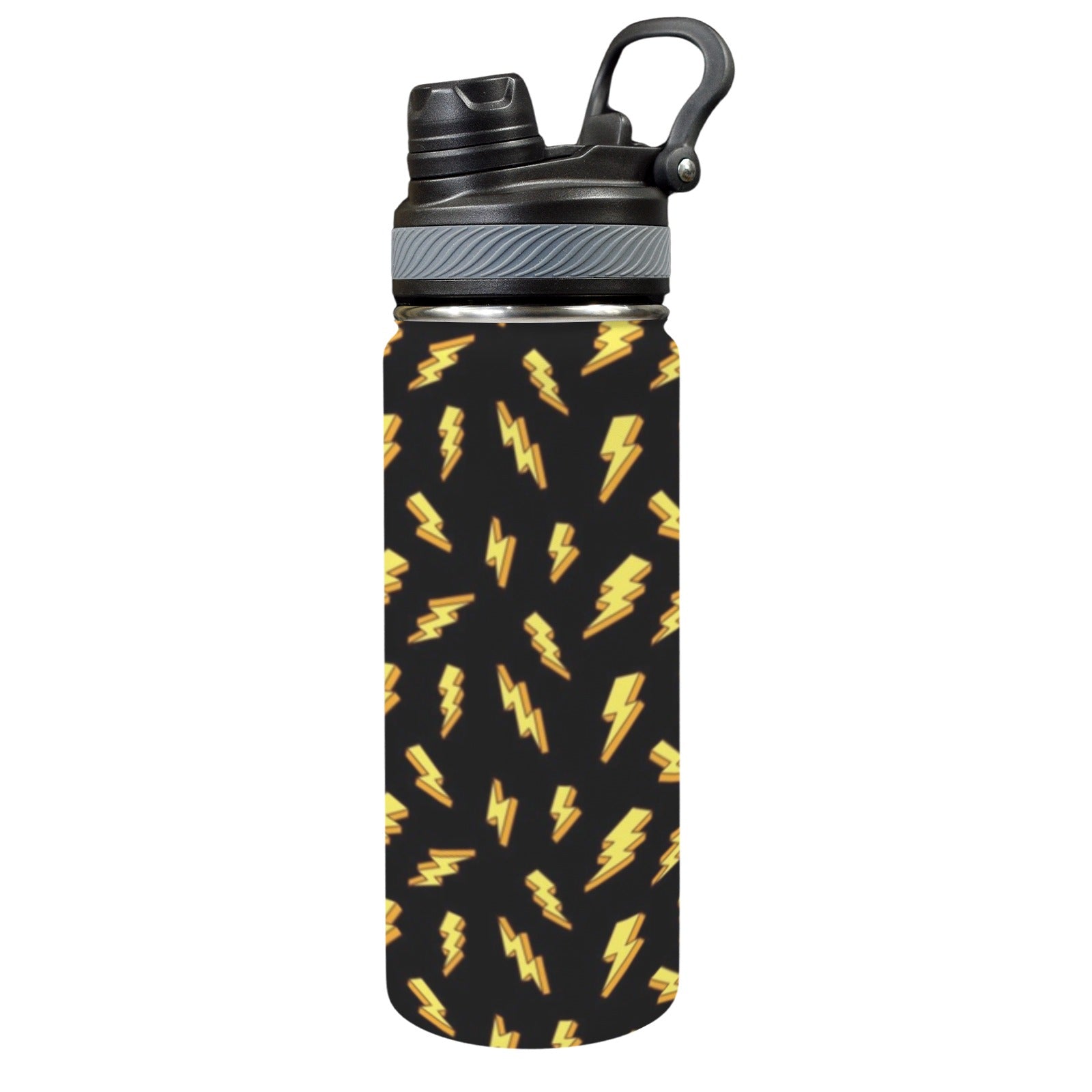 Lightning Bolts - Insulated Water Bottle with Dual-Use Lid (18oz) One Size Insulated Water Bottle with Dual-Use Lid (18oz) comic Printed Offshore