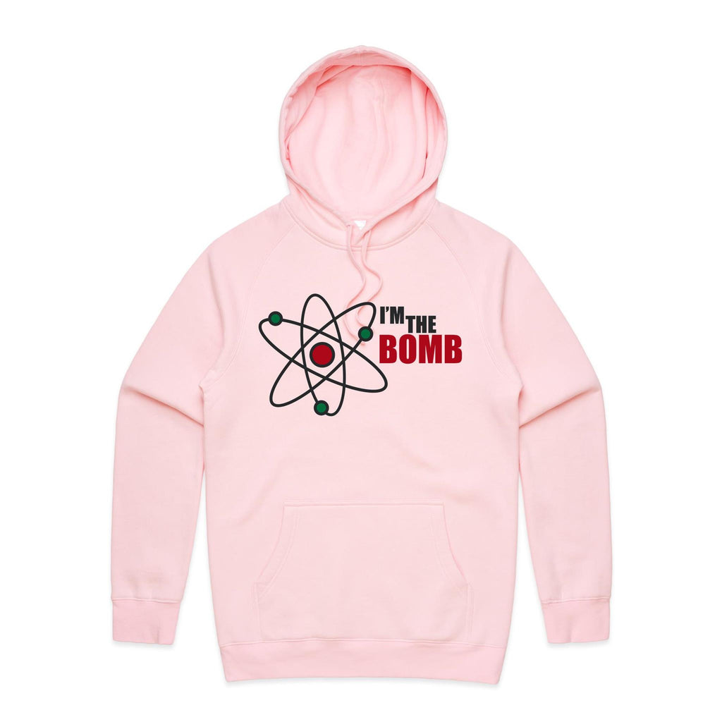 I'm The Bomb, Atom - Mens Hoodie Pink Mens Hoodie Printed In Australia Science