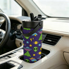 Groovy Aliens And UFO's 20oz Tea Tumbler with Carry Handle