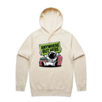 Astronaut, Anywhere But Here - Mens Hoodie Ecru Mens Hoodie Printed In Australia Space