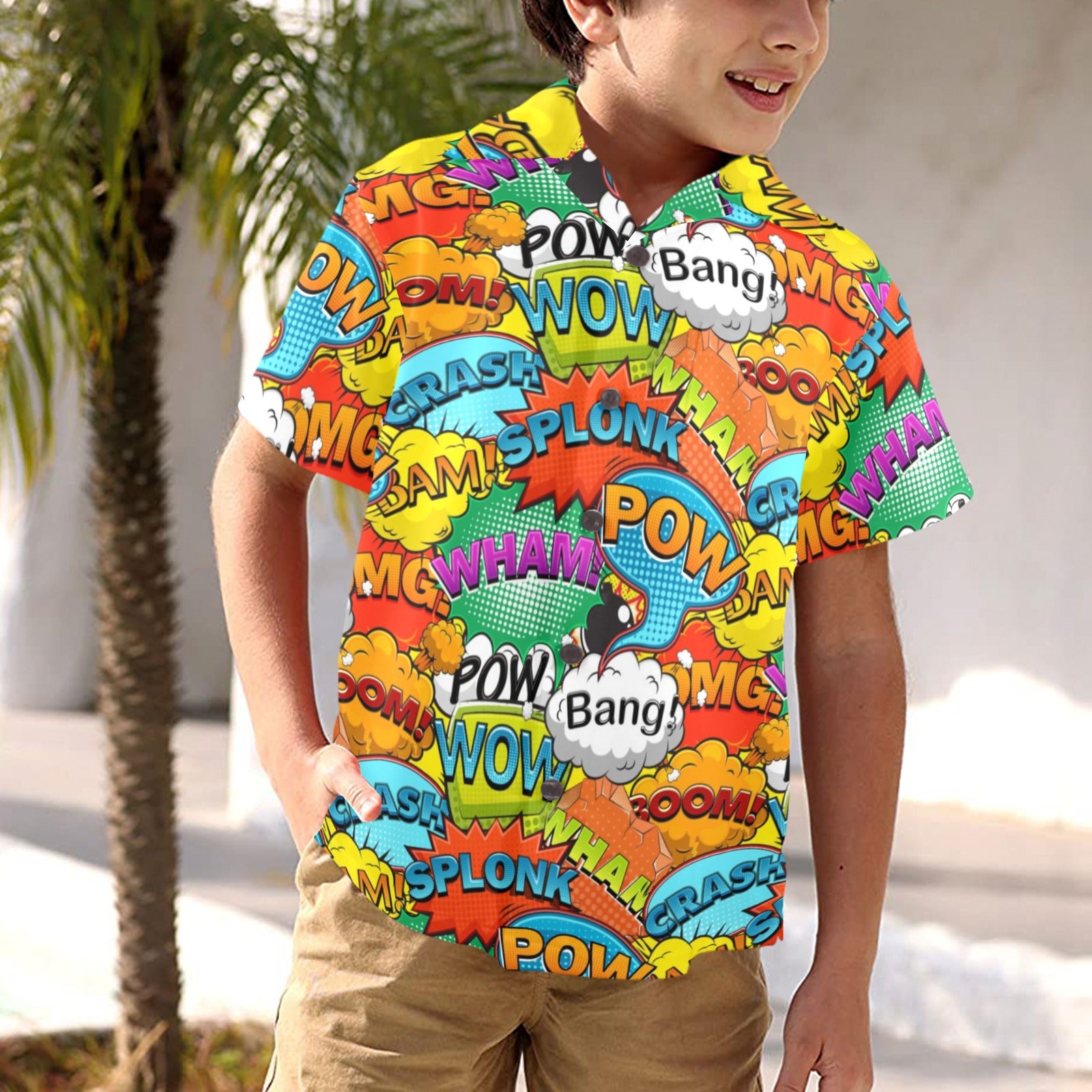 Comic Book 2 - Junior Kids Hawaiian Shirt