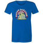 Fiction Addiction - Womens T-shirt Bright Royal Womens T-shirt Printed In Australia Reading