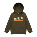 Guitar Player Evolution - Kids Hoodie Army Kids Hoodie Music Printed In Australia