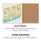 The Best Dad In The Galaxy Ceramic Coasters (Square) Ceramic Coasters Dad Printed Offshore
