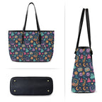 Space Arcade PU Leather Tote Bag Large Leather Tote Bag-Large Games Printed Offshore Retro Space