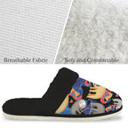 Sloths Men's Fur Trim Thick-Sole Indoor Slippers Men's Fur Trimmed Slippers animal Printed Offshore