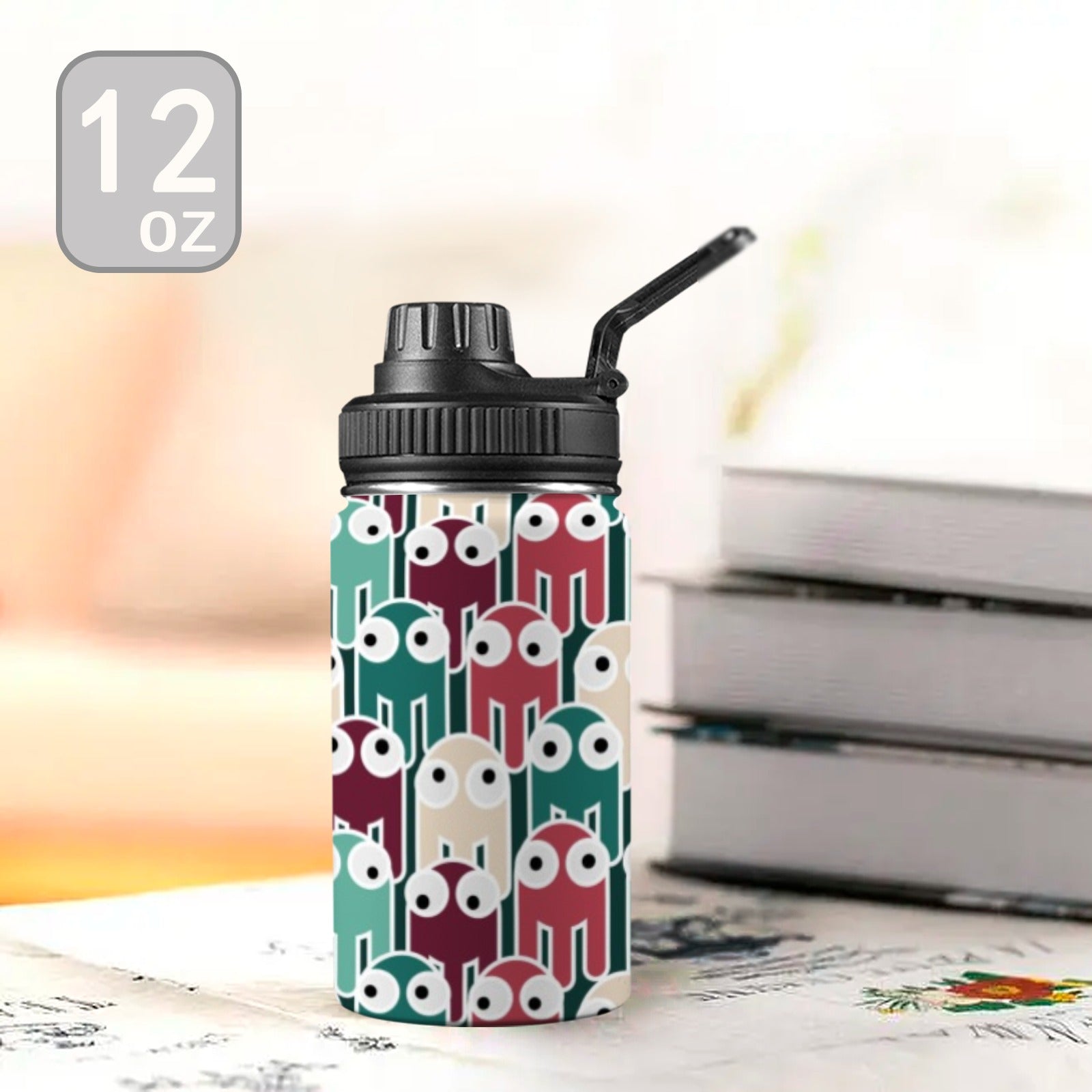 Cartoon Octopus Kids Water Bottle with Chug Lid (12 oz) Kids Water Bottle with Chug Lid animal Ocean Printed Offshore