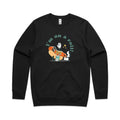 Hot Dog, I'm On A Roll AS Colour Stencil Crew Sweatshirt Unisex Black Sweatshirt Food Printed In Australia