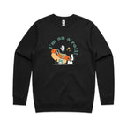 Hot Dog, I'm On A Roll - AS Colour Stencil Crew Black Sweatshirt Food Printed In Australia