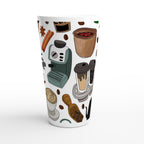 All The Coffee - White Latte 17oz Ceramic Mug Latte Mug Coffee Globally Fulfilled
