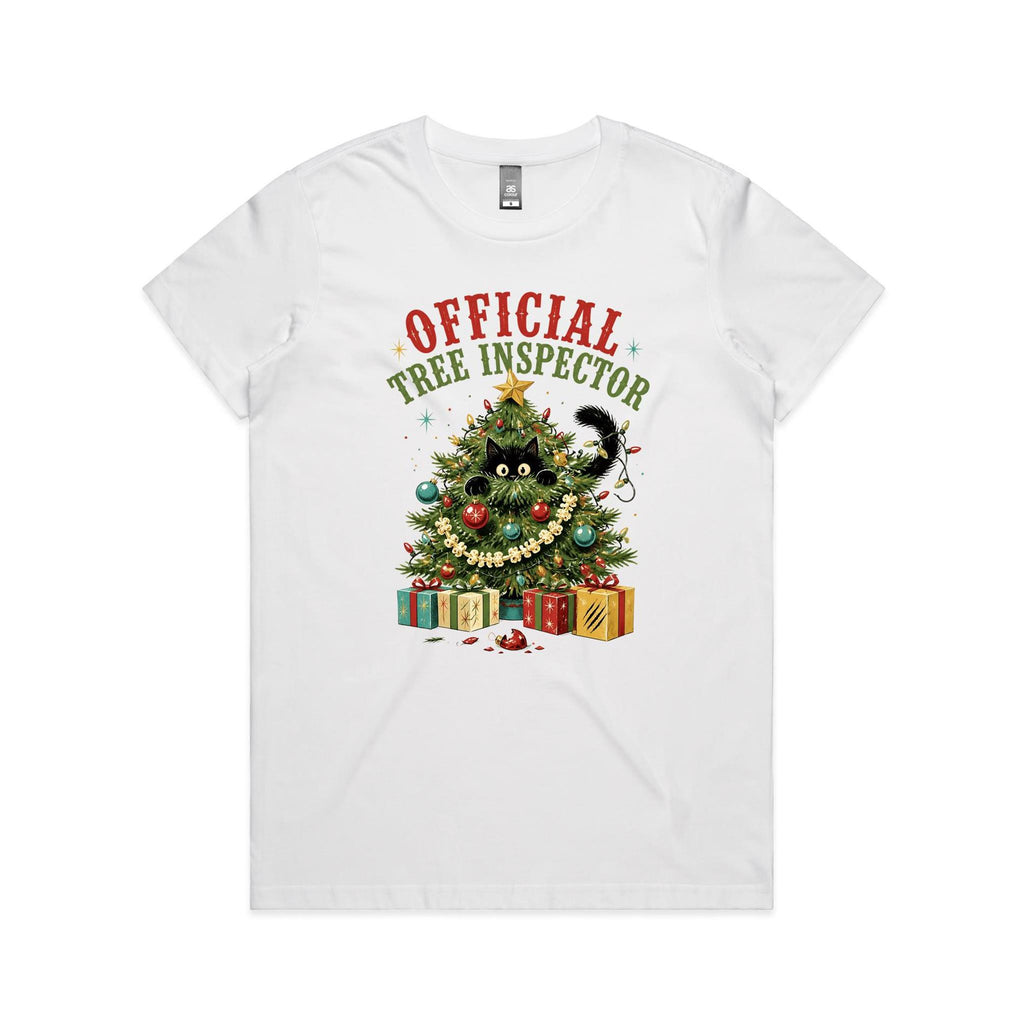 Official Tree Inspector Cat Women's Christmas T-shirt