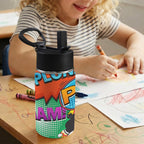 Comic Book 2 12oz Kids Water Bottle with Straw Lid