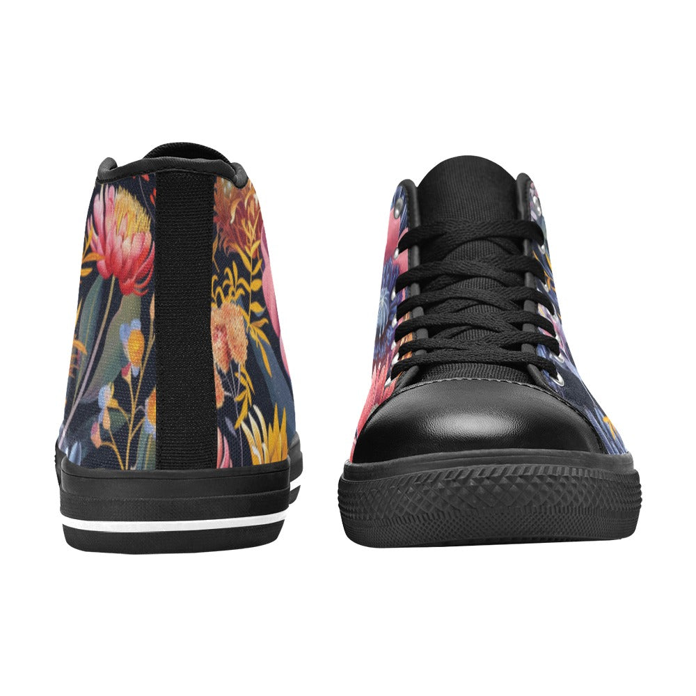 Aussie Floral Women's High Top Canvas Shoes Womens Classic High Top Shoes Plants Printed Offshore