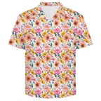 Bright And Colourful Flowers Men's Crinkle Hawaiian Shirt
