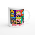 Born To Rock - White 11oz Ceramic Mug White 11oz Mug Globally Fulfilled Music