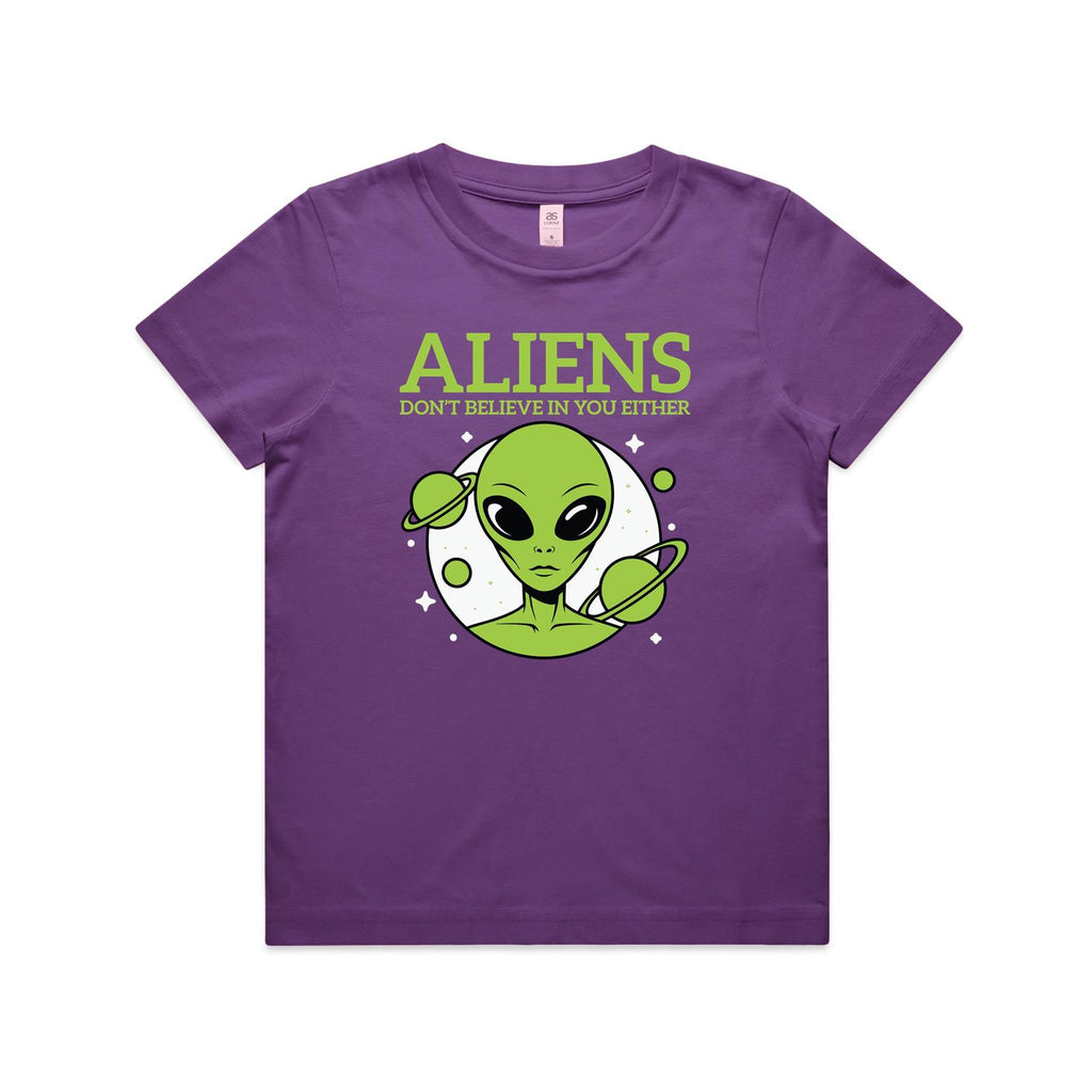 Aliens Don't Believe In You Either Kids AS Colour T-shirt
