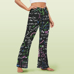 Equations In Green And Pink High Waist Crossover Tummy Control Flare Leggings High Waist Flare Leggings Maths Printed Offshore