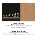 Trumpet Player Evolution - Ceramic Coasters (Square) Ceramic Coasters Music Printed Offshore