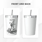 I'm Fine Drowning Thumbs Up Small Stainless Steel Travel Mug Cup 12oz/350ml