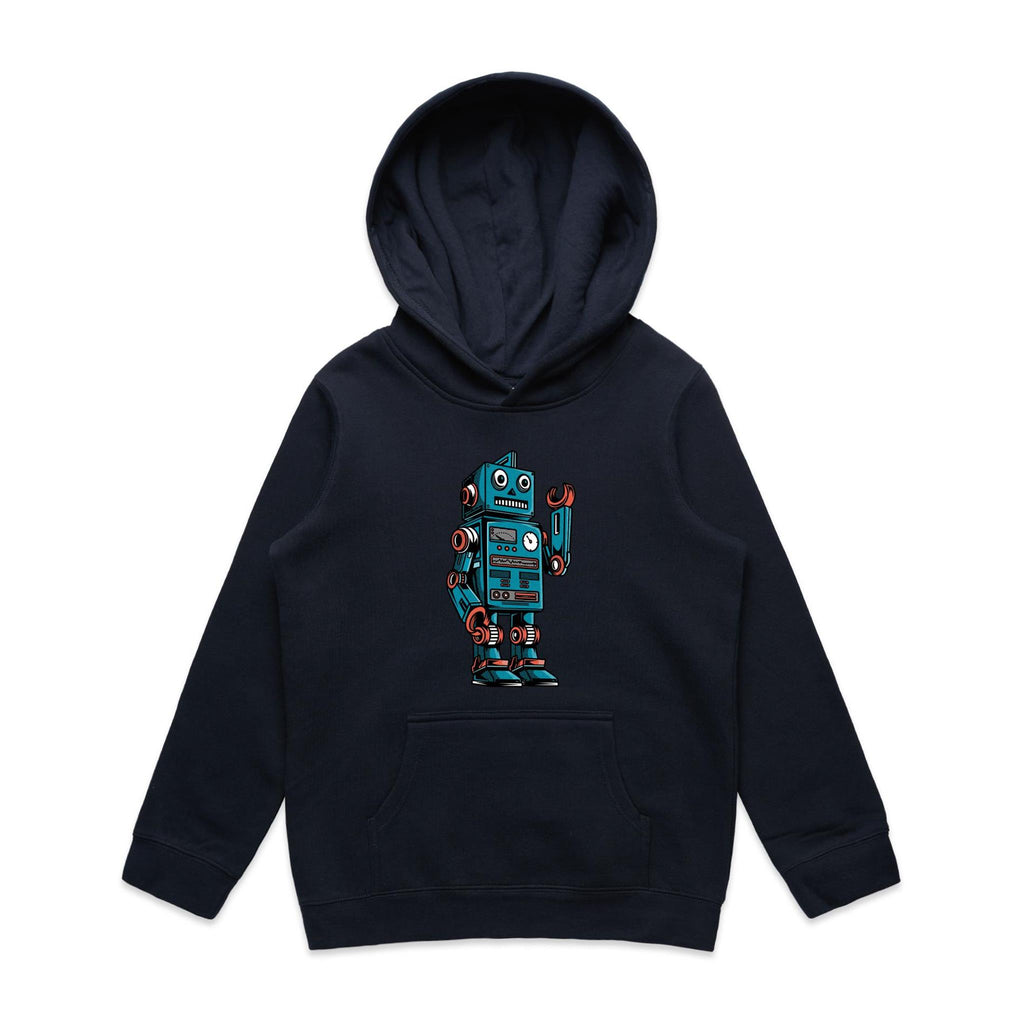 Robot - Kids Hoodie Navy Kids Hoodie Printed In Australia