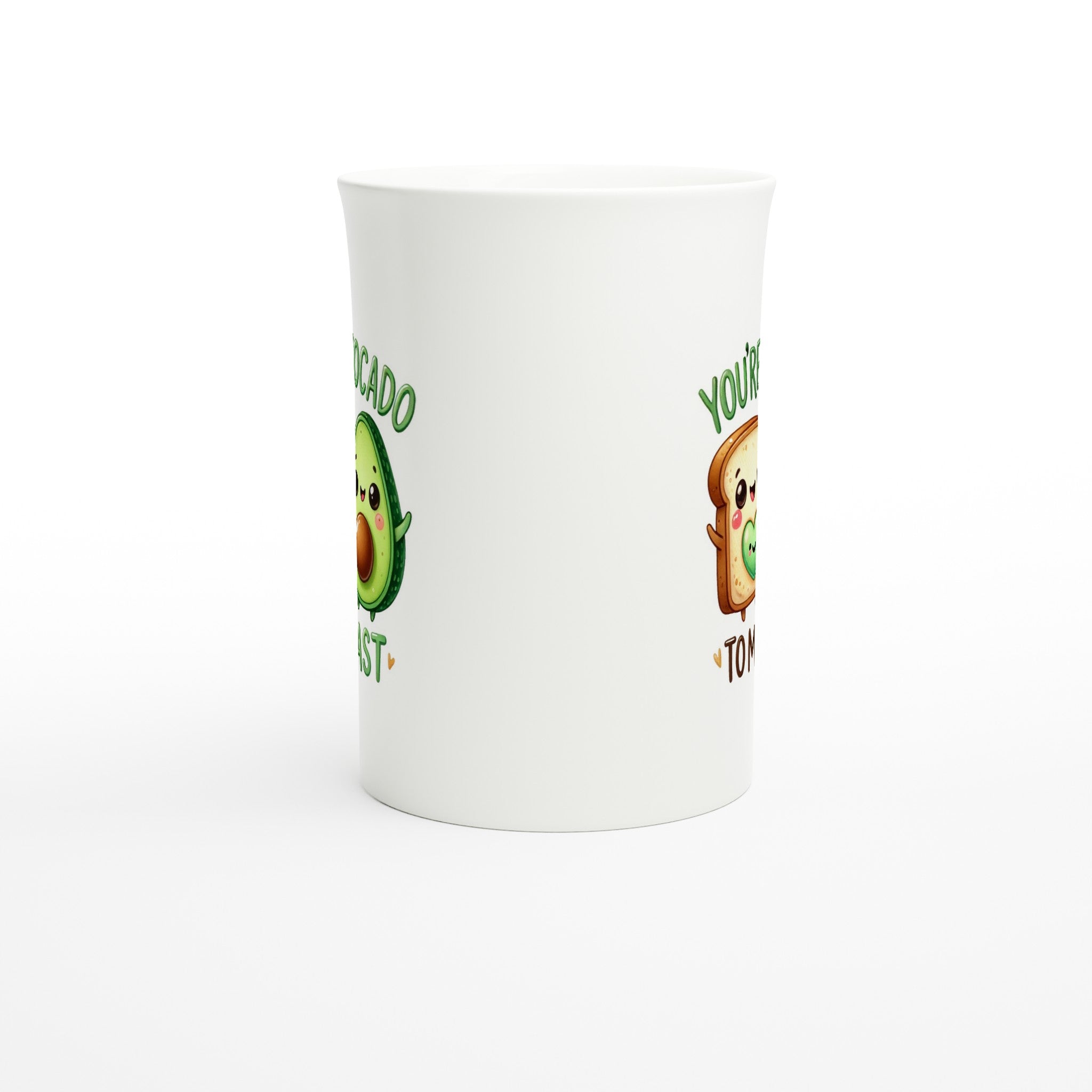You're The Avocado To My Toast, Valentine - White 10oz Porcelain Slim Mug Porcelain Mug Food Globally Fulfilled Love