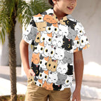Cute Cartoon Cats - Junior Kids Hawaiian Shirt