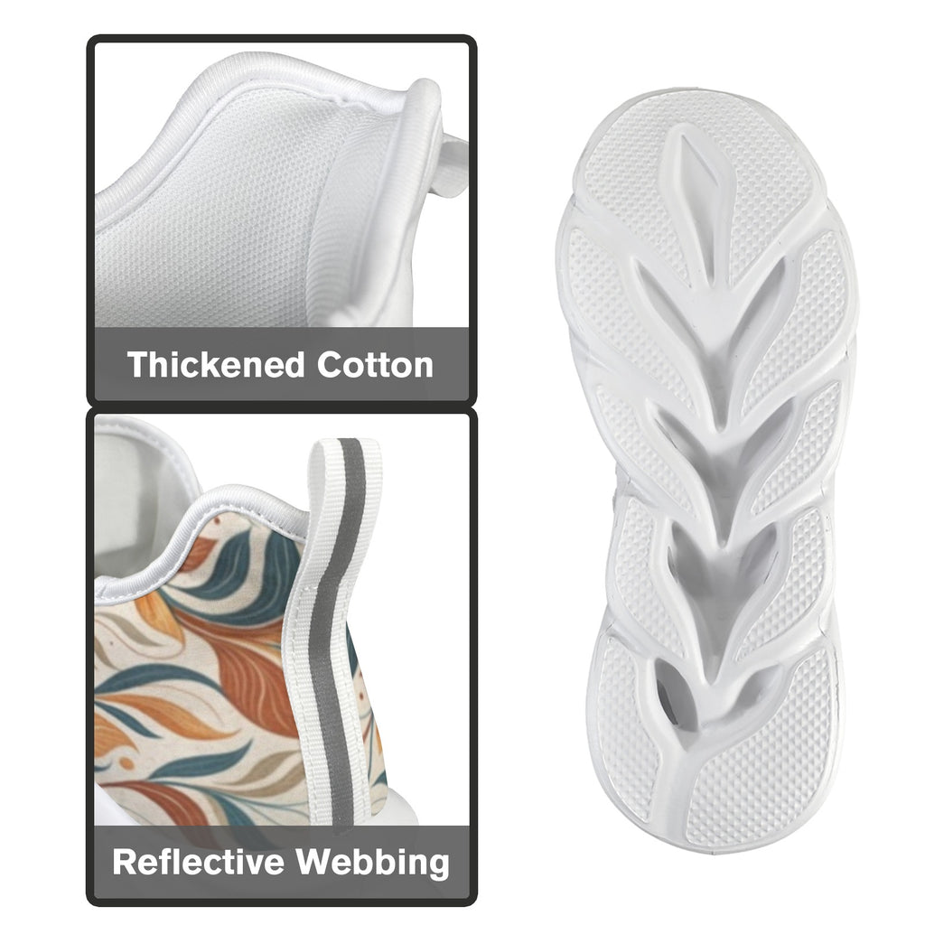 Whimsical Leaf Swirl Women's Twisted Sole Sneakers
