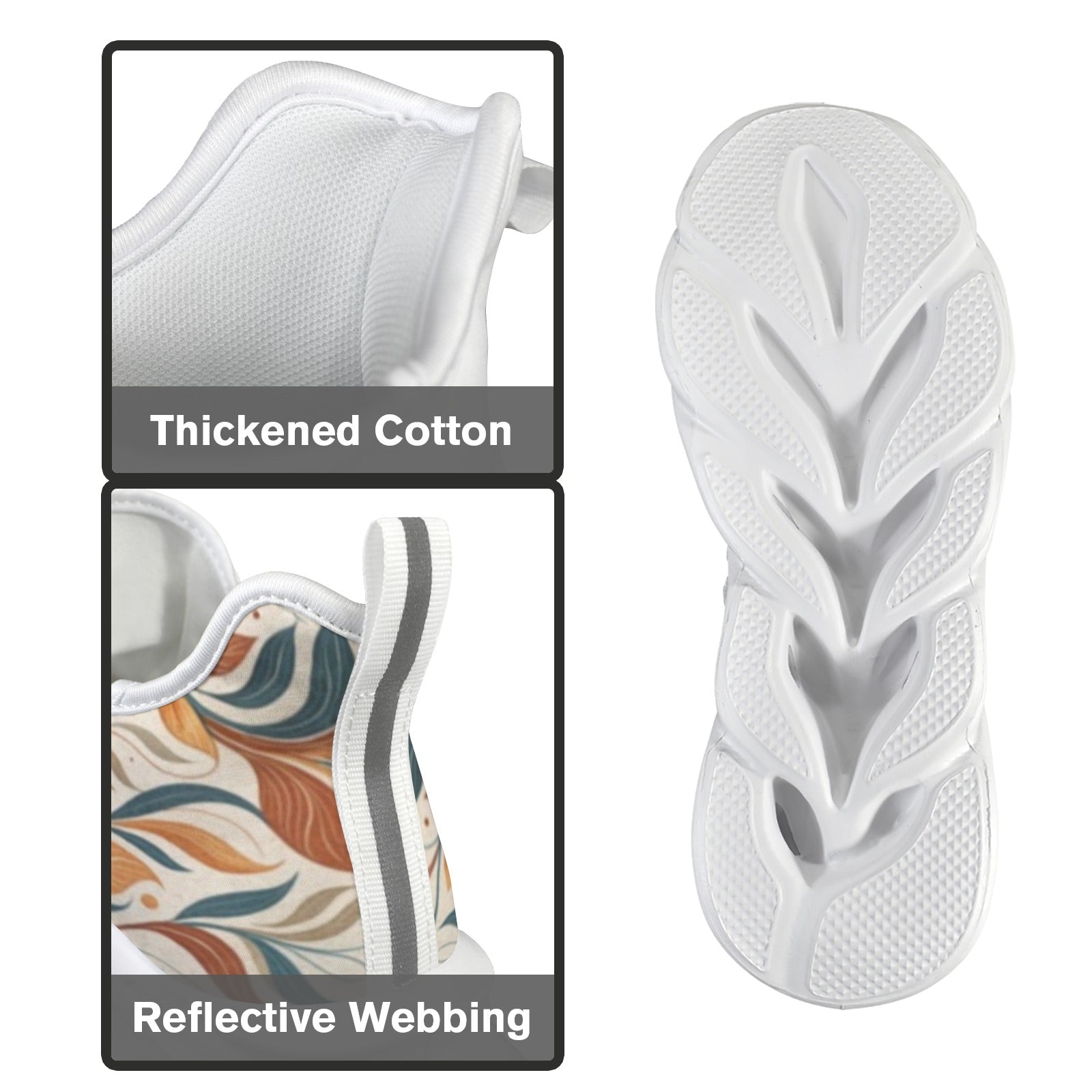 Whimsical Leaf Swirl Women's Twisted Sole Sneakers