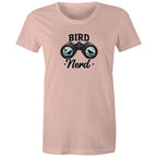 Bird Nerd - Womens T-shirt Pale Pink Womens T-shirt animal Printed In Australia