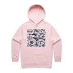 Sea Creatures - Womens Hoodie Pink Womens Hoodie animal Printed In Australia