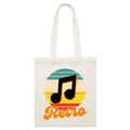 Retro Music Parcel Canvas Tote Bag Default Title Small Tote Bag Music Printed In Australia Retro