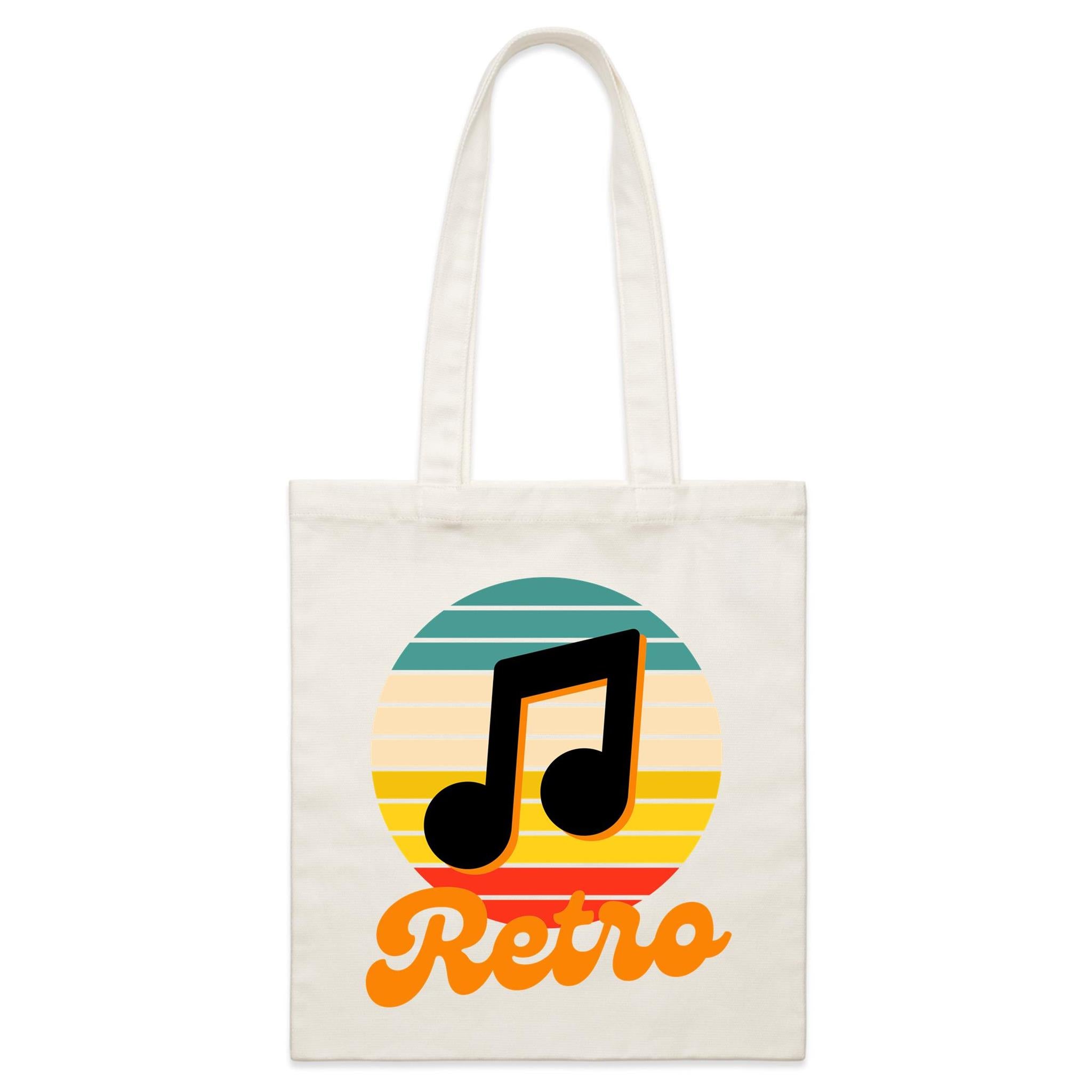 Retro Music - Parcel Canvas Tote Bag Default Title Small Tote Bag Music Printed In Australia Retro
