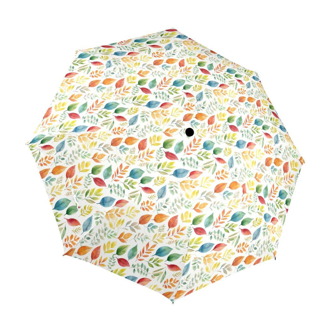 Autumn Leaves - Semi-Automatic Foldable Umbrella (Model U12) One Size Semi-Automatic Foldable Umbrella (U12)