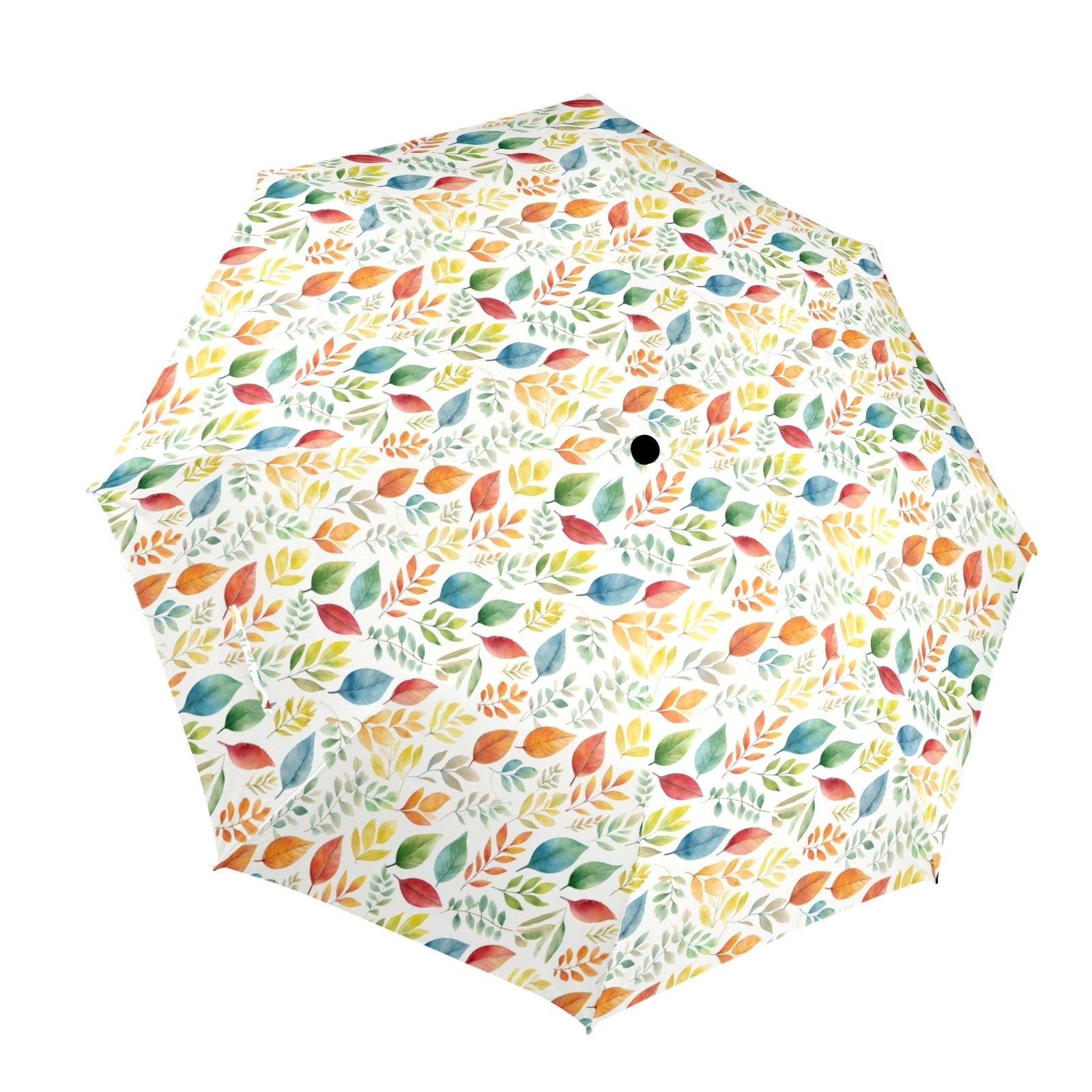 Autumn Leaves - Semi-Automatic Foldable Umbrella (Model U12) One Size Semi-Automatic Foldable Umbrella (U12)