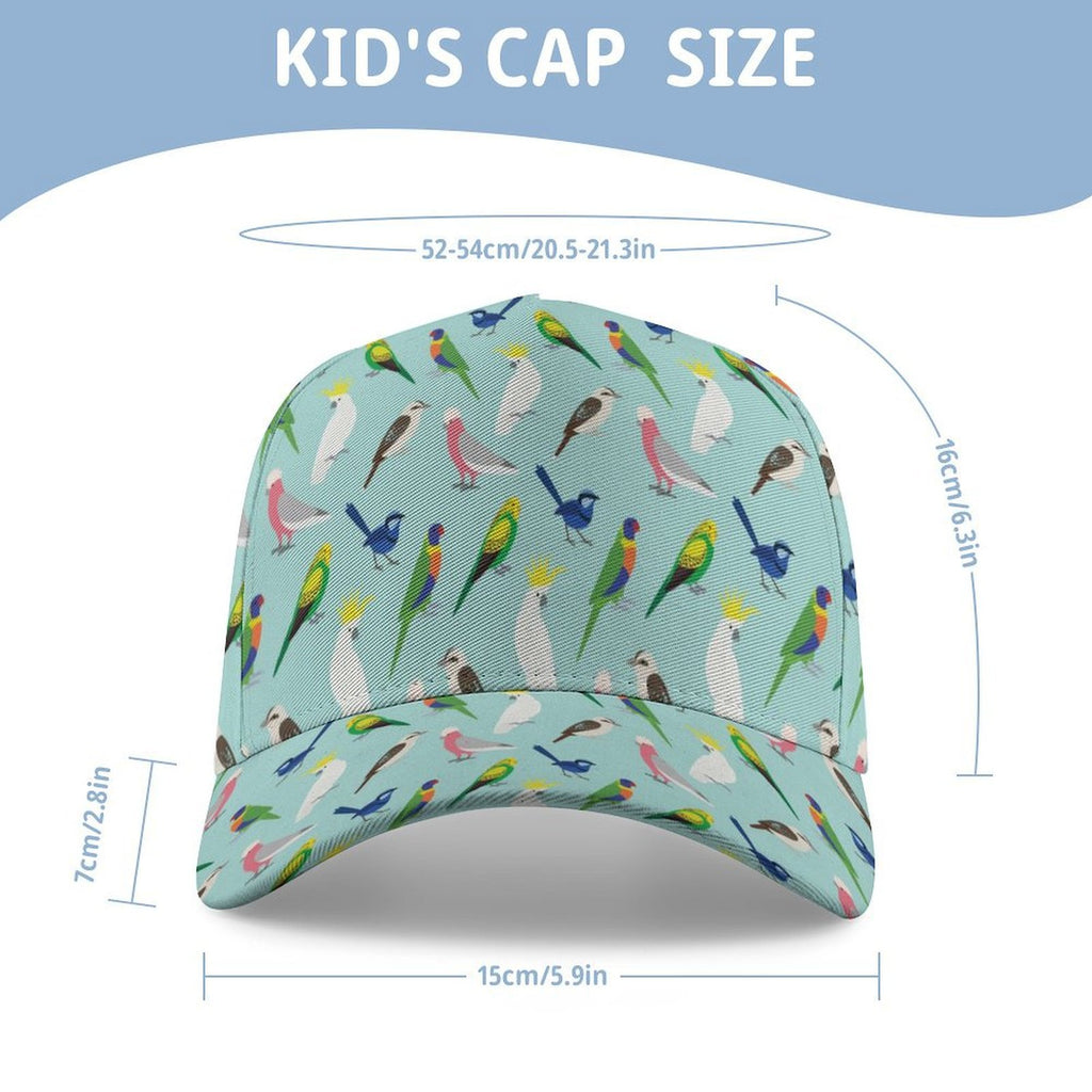 Australian Birds Kids Baseball Cap Kids Baseball Hat animal Australia Birds Printed Offshore
