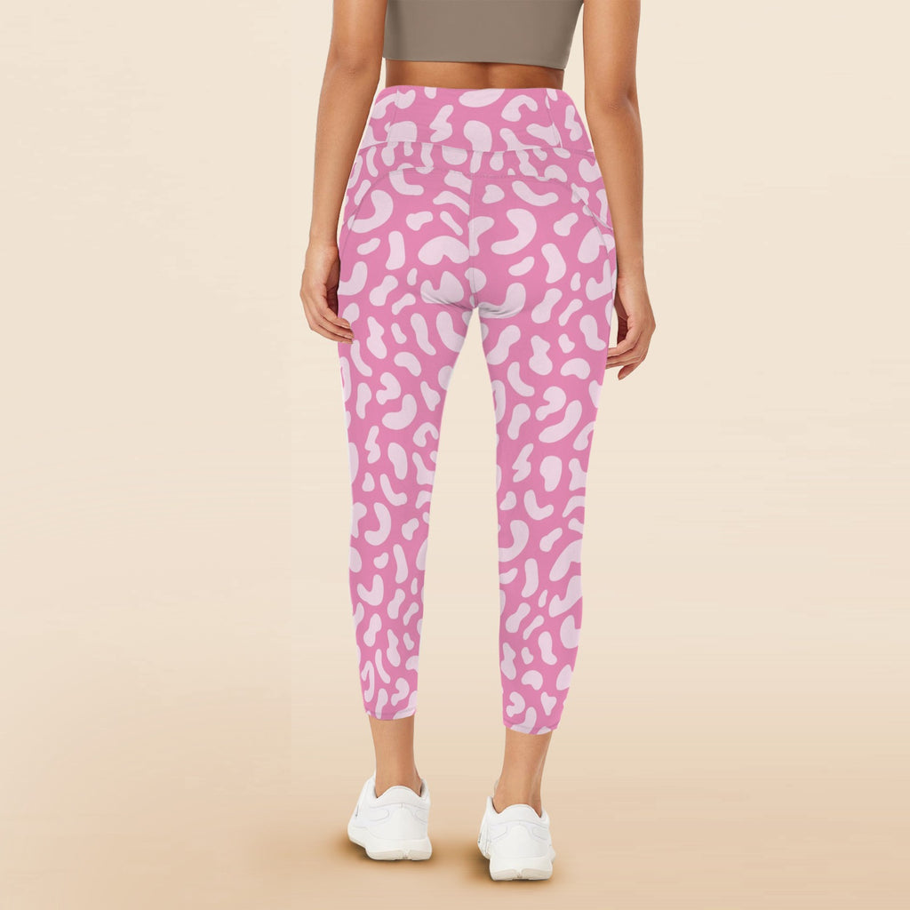 Pink Leopard - Women's High Waist Pockets Yoga Leggings