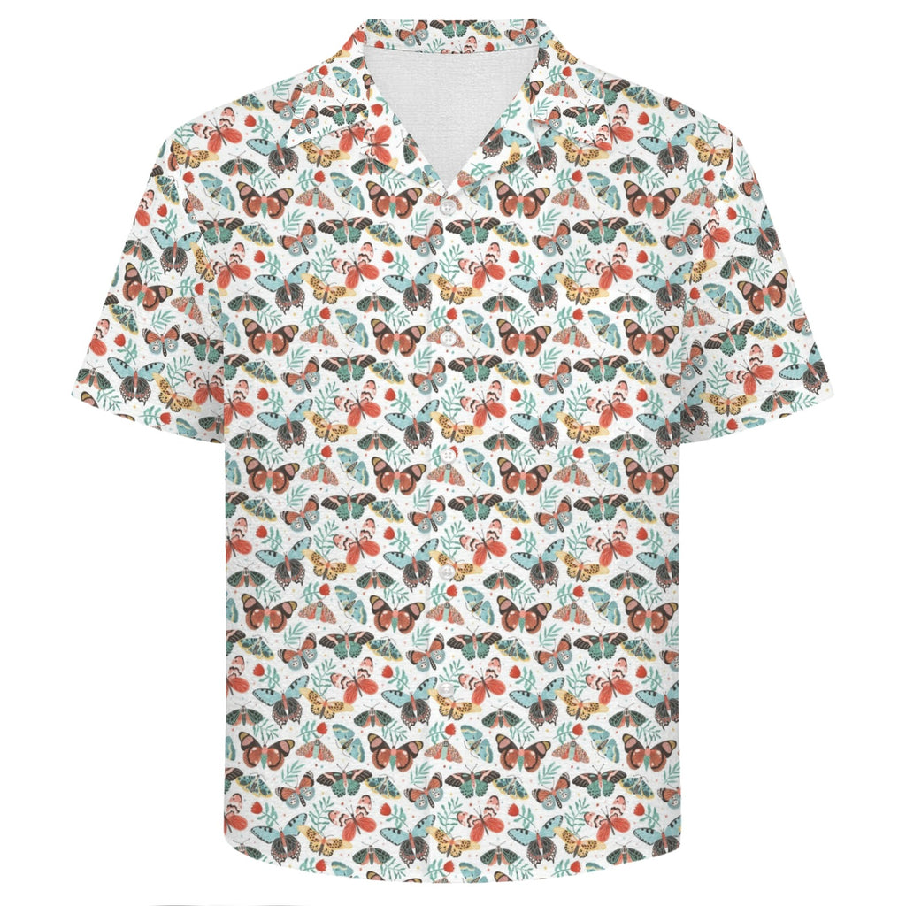 Pretty Moths And Butterflies Men's Crinkle Hawaiian Shirt