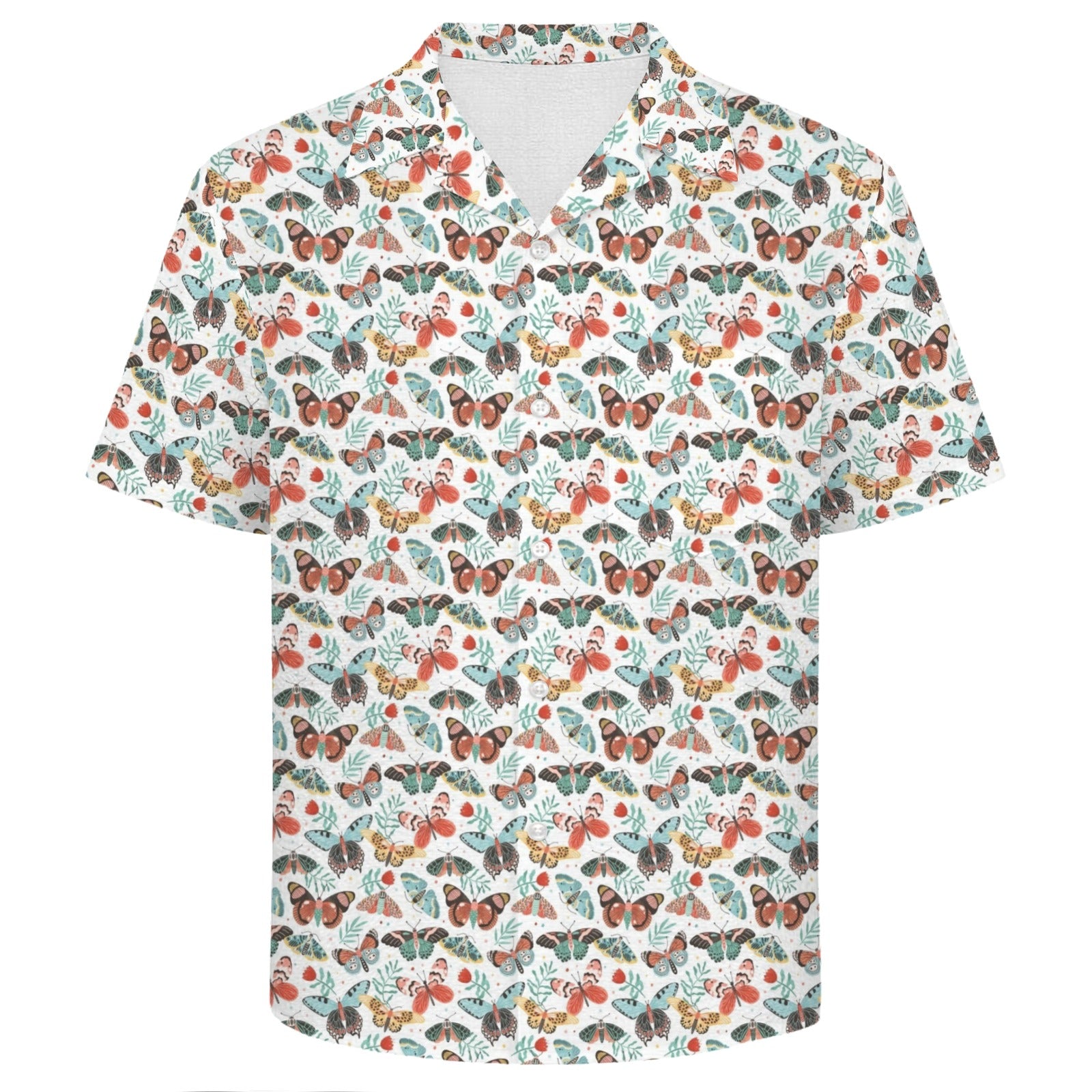 Pretty Moths And Butterflies Men's Crinkle Hawaiian Shirt