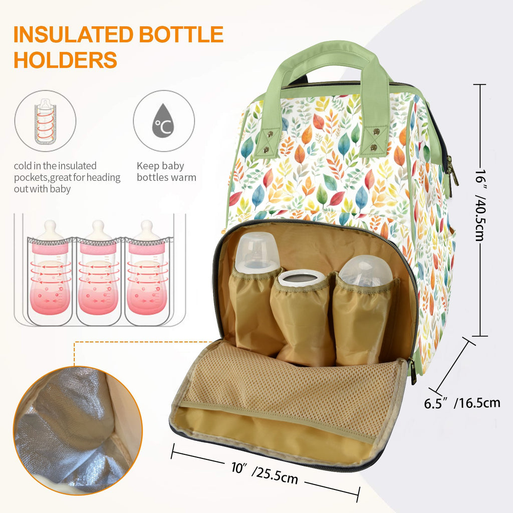 Autumn Leaves - Multi-Function Backpack, Nappy / Diaper Bag