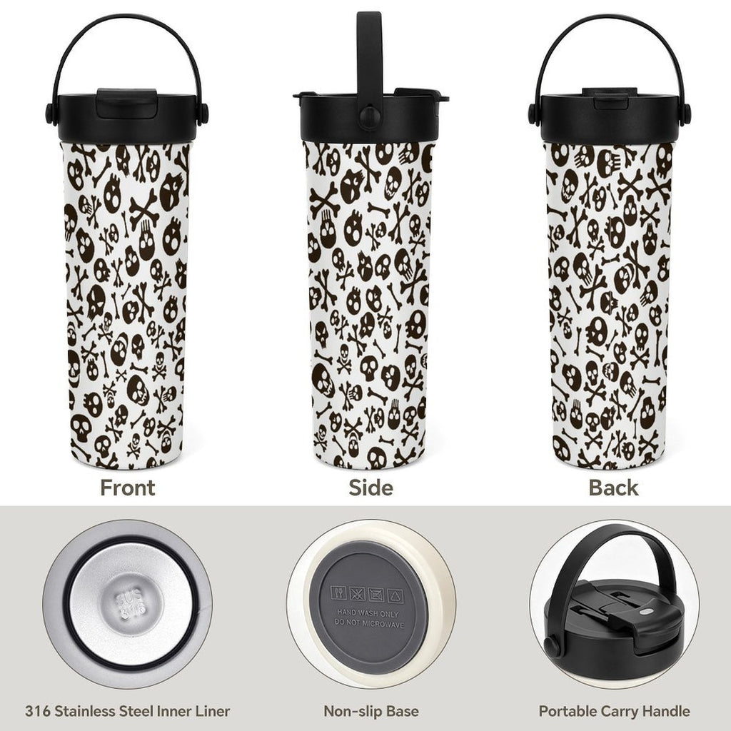 Skull And Crossbones 20oz Tea Tumbler with Carry Handle