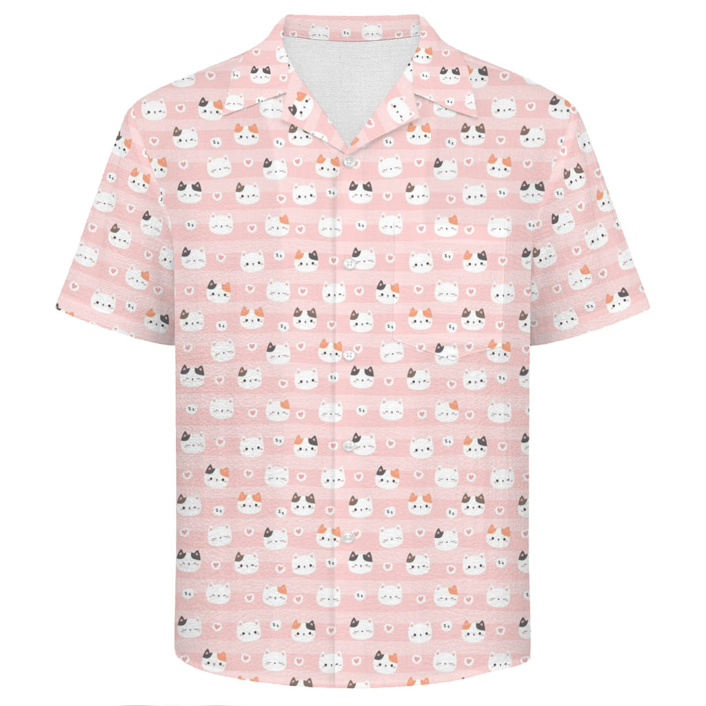 Pink Cats Men's Crinkle Hawaiian Shirt