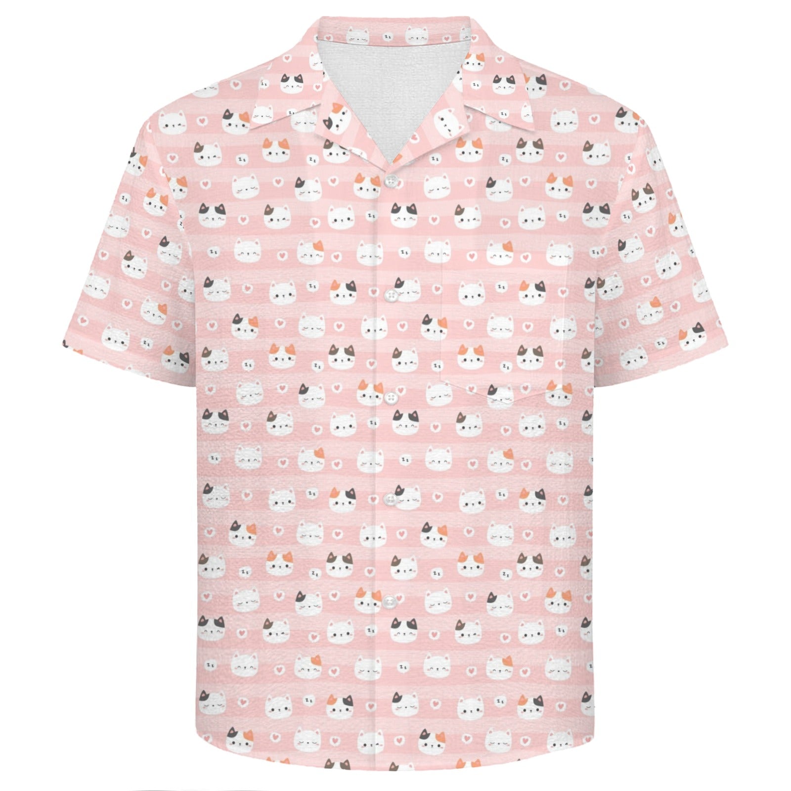 Pink Cats Men's Crinkle Hawaiian Shirt
