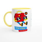 Personalised - The View From The 90's - White 11oz Ceramic Mug with Colour Inside Ceramic Yellow Personalised 11oz Mug customise Globally Fulfilled personalise Retro