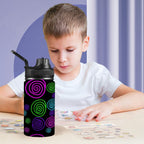 Neon Swirl - Kids Water Bottle with Chug Lid (12 oz)