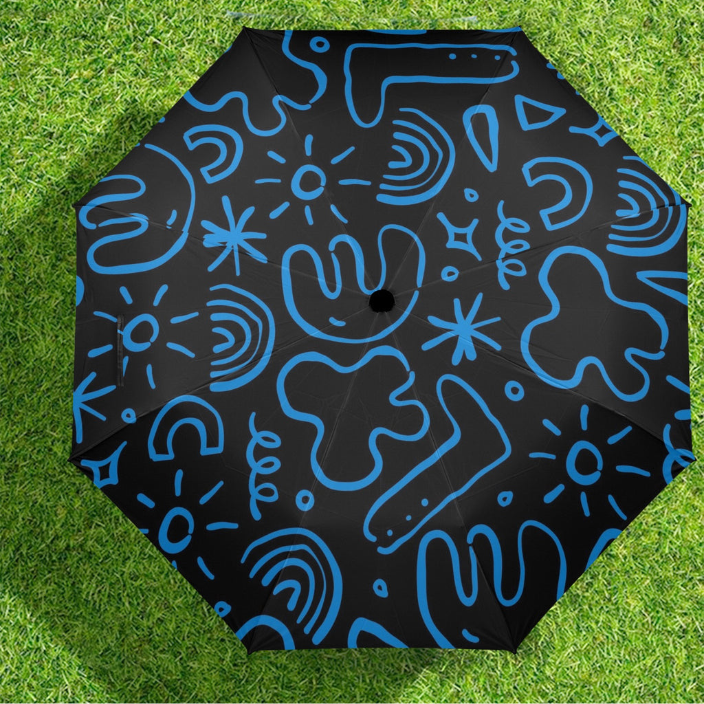 Blue Squiggle - Semi-Automatic Foldable Umbrella (Model U12) Semi-Automatic Foldable Umbrella (U12)