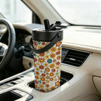 70's Style Floral 20oz Tea Tumbler with Carry Handle