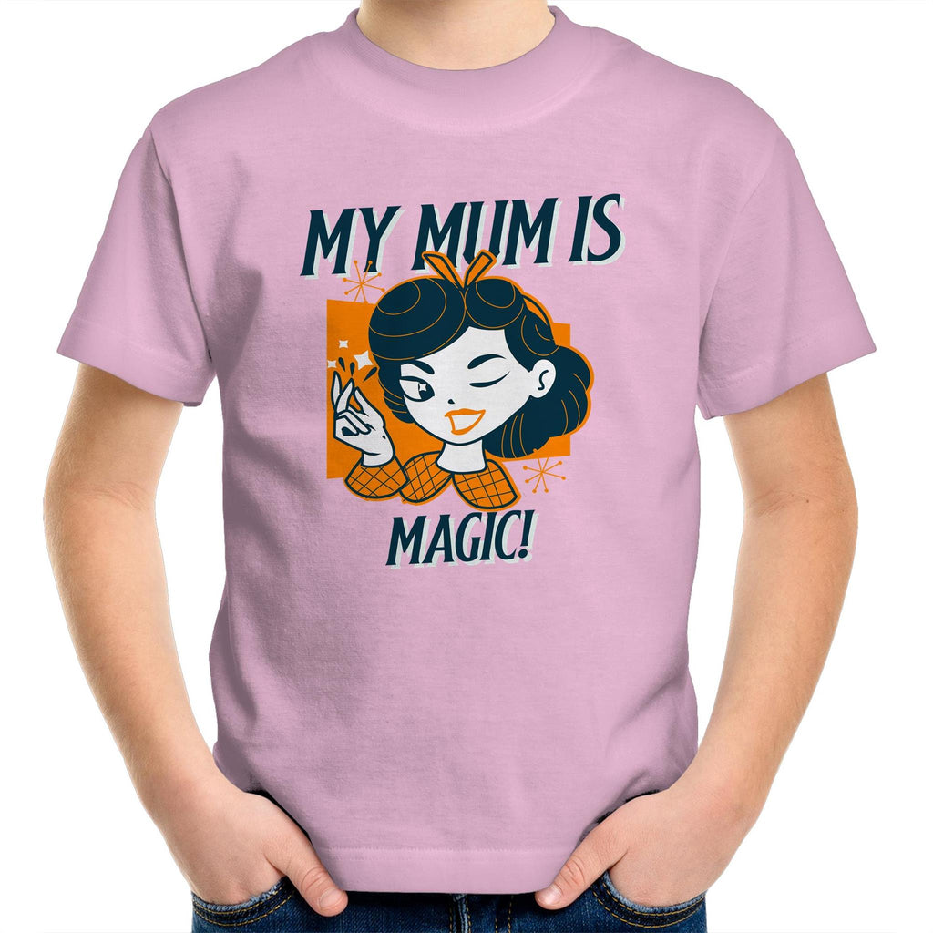 My Mum Is Magic - Kids Youth T-Shirt Pink Kids Youth T-shirt Mum Printed In Australia