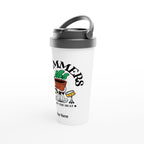 Personalised - Drummers - White 15oz Stainless Steel Travel Mug Personalised Travel Mug Globally Fulfilled retro