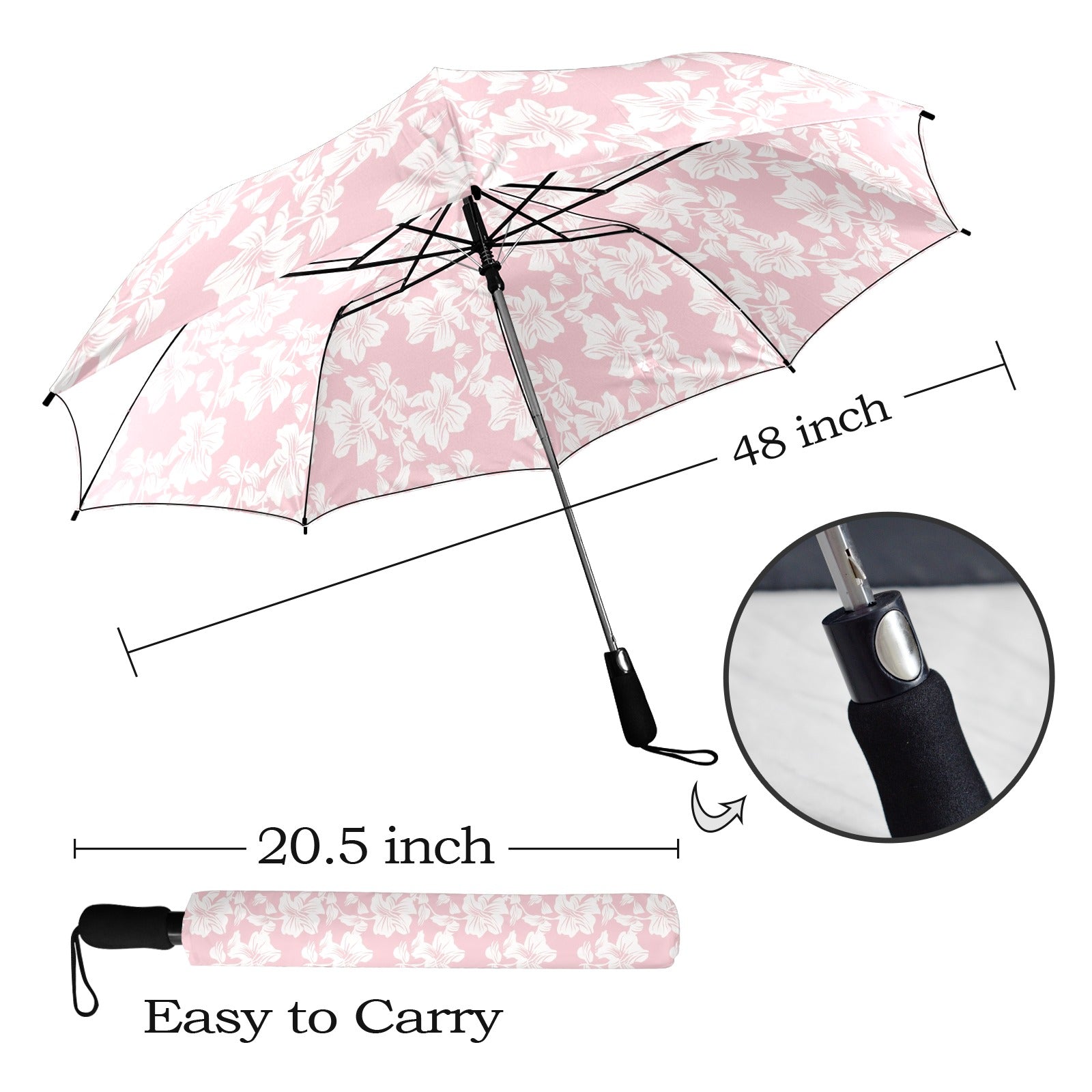 Pink Hawaiian Floral Umbrella Umbrella Plants Printed Offshore