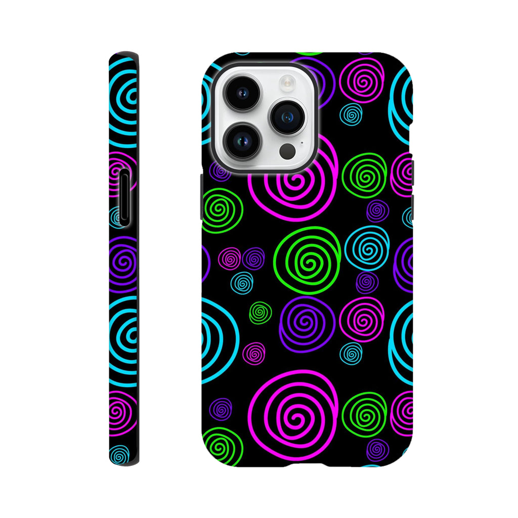 Bright Spirals - Apple iPhone Tough case iPhone 14 Pro Max iPhone Tough Case Globally Fulfilled
